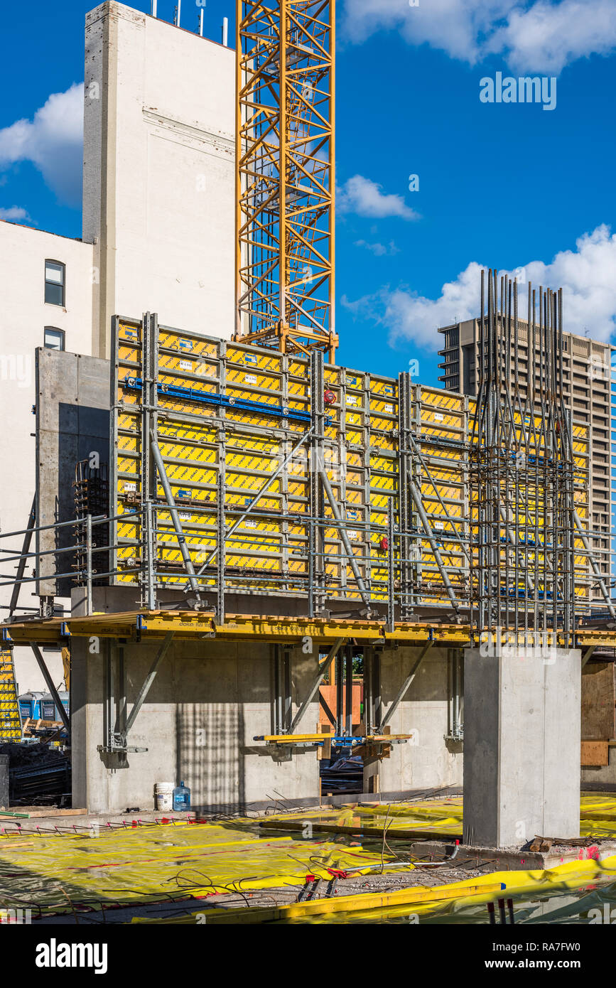Construction d'une tour d'habitation Banque D'Images