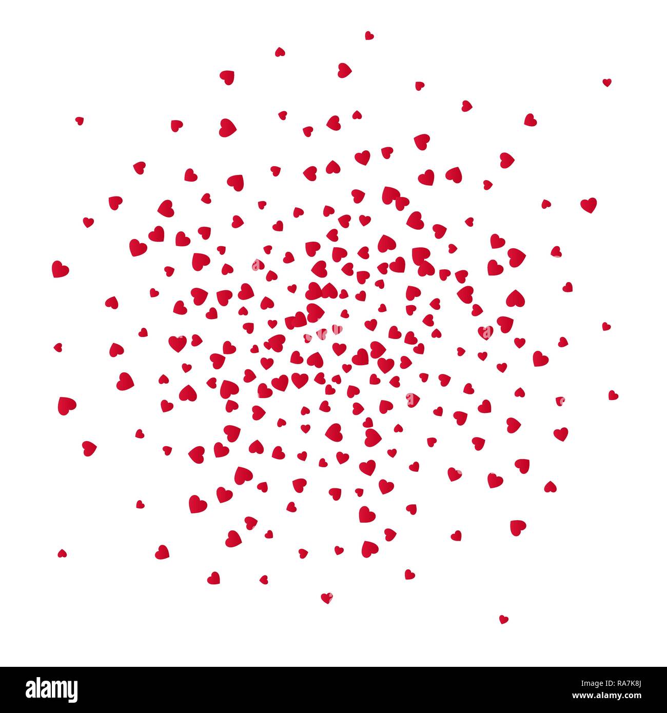 Nuage de confettis Coeurs en papier rouge. Vector illustration isolé sur fond blanc Illustration de Vecteur