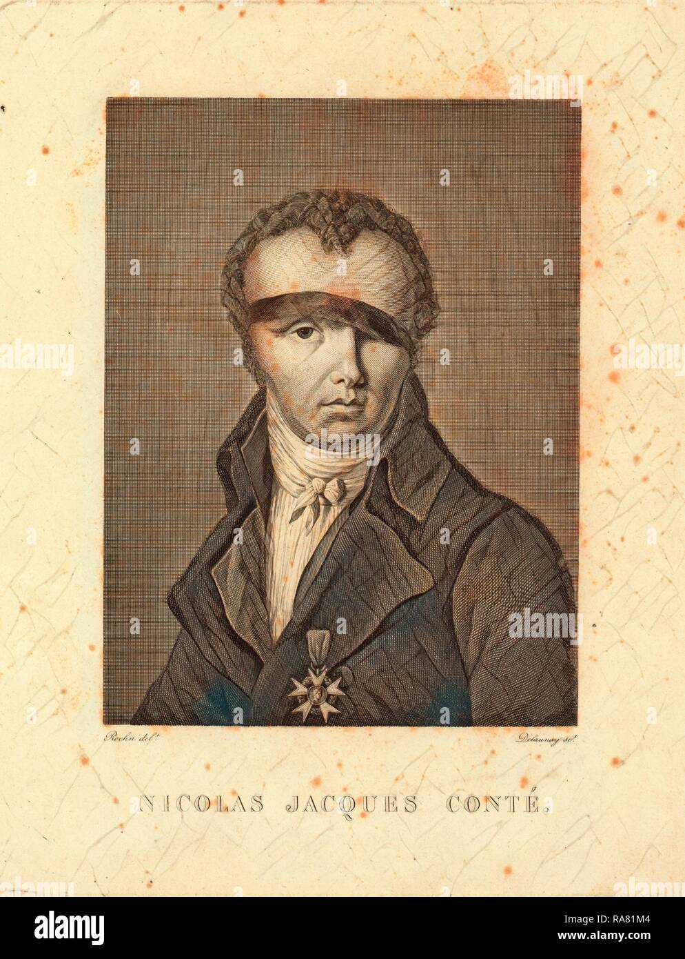 Nicolas Jacques Conté par Delaunay, SCT. Repensé par Gibon. L'art classique avec une touche moderne repensé Banque D'Images
