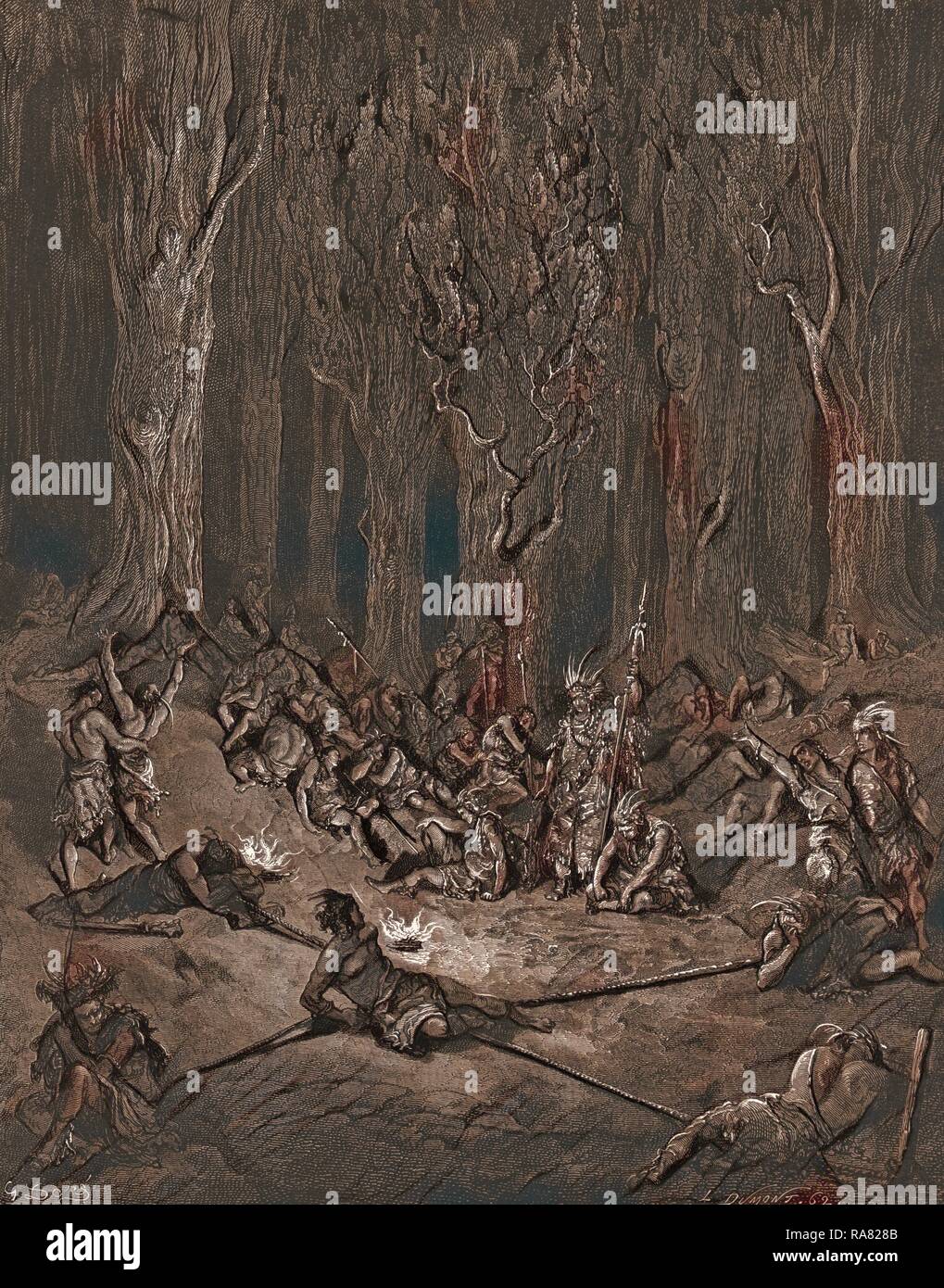 Chactas Captive, par Gustave Dore. Chactas capturés par Muscogulges et