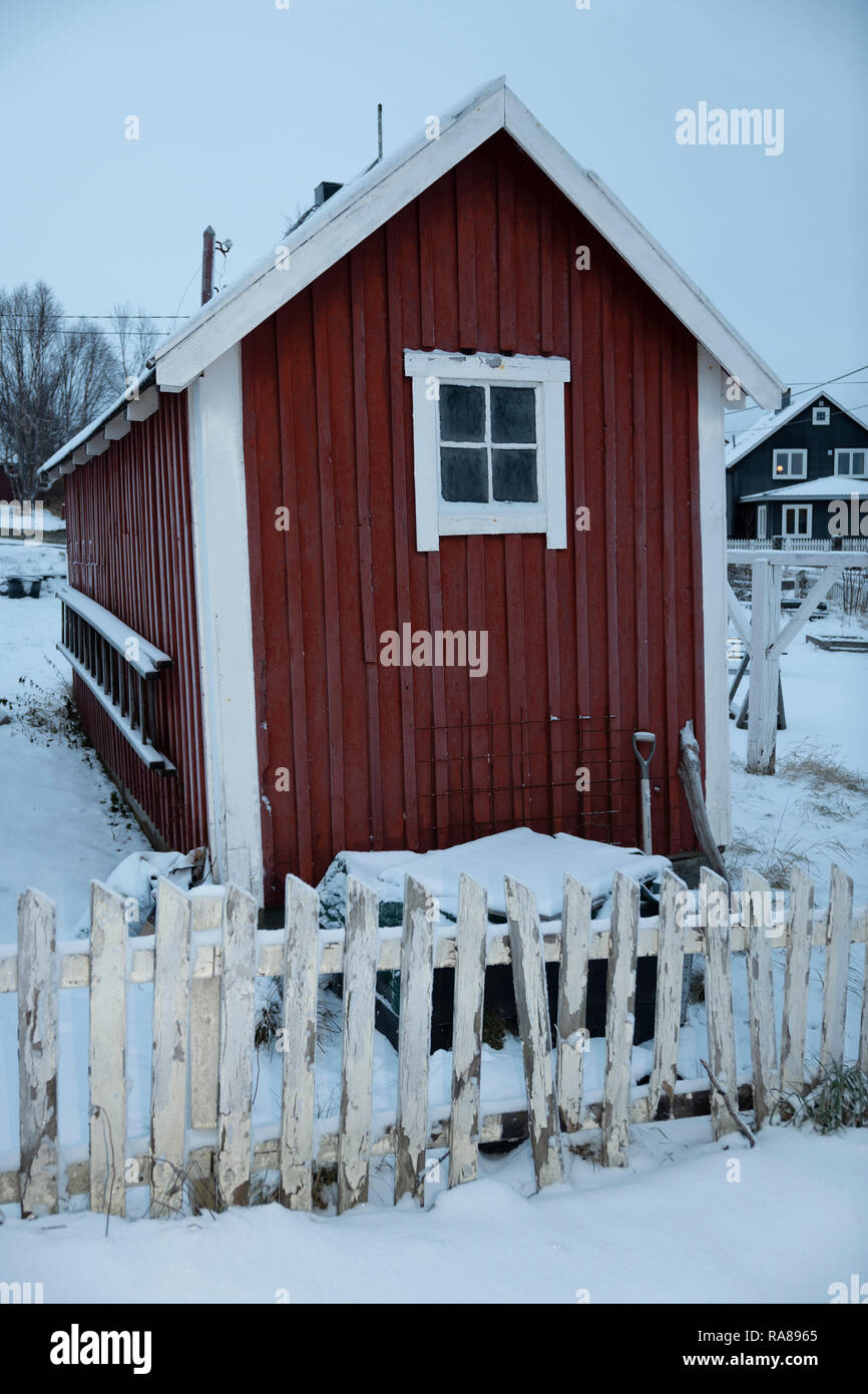 Cabane de jardin, Kirkenes, Norvège. Banque D'Images