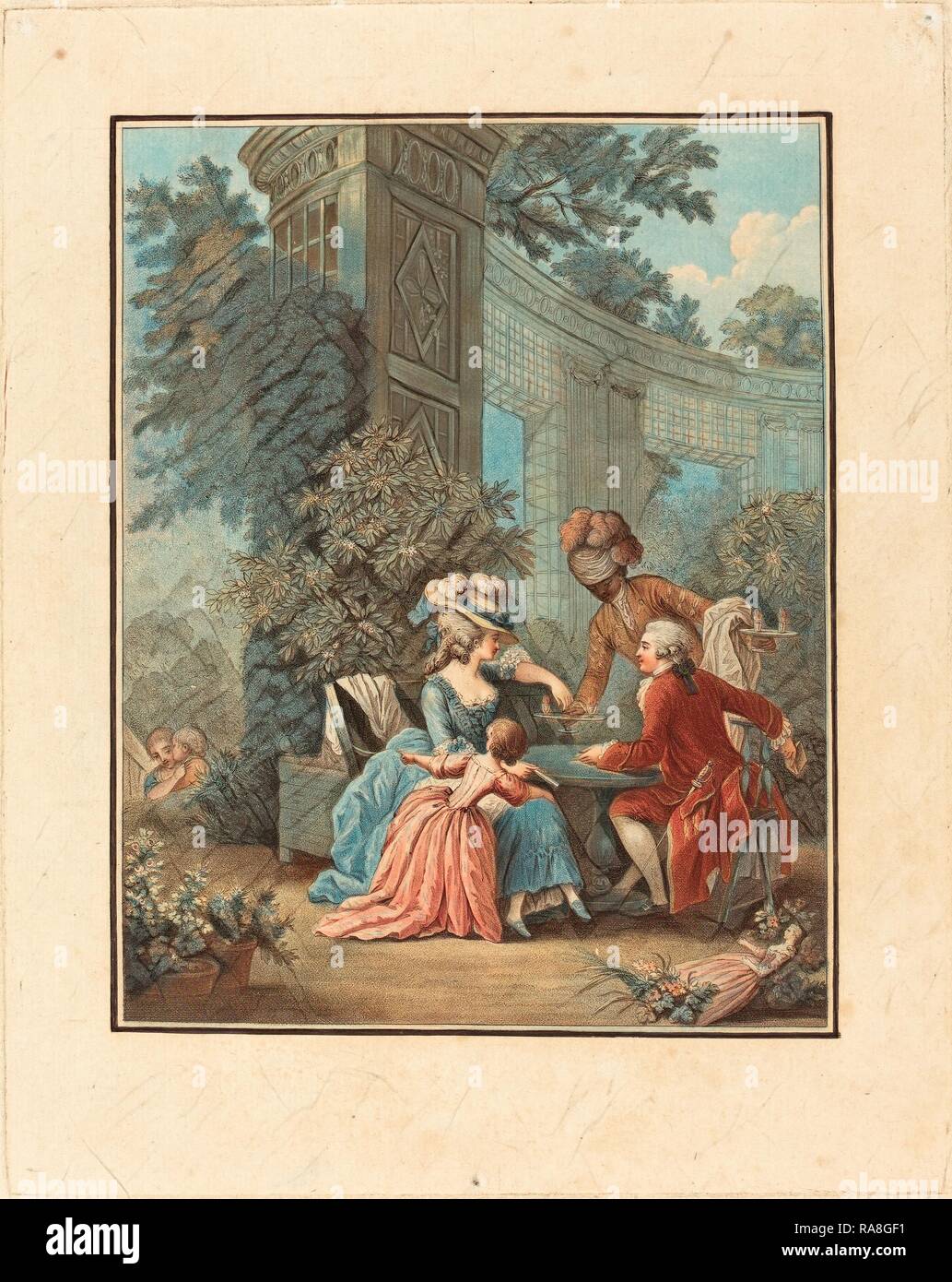 Louis-Marin Bonnet après Pierre-Antoine Baudouin (Français, 1736 - 1793),  le gouter, crépi de couleur. Repensé Photo Stock - Alamy