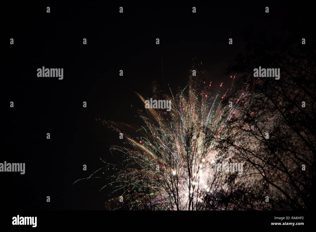 D'artifice à la veille du Nouvel An dans les Pays-Bas Banque D'Images