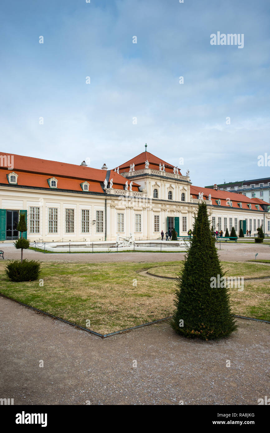 Palais du Belvédère supérieur et jardins, Vienne, Autriche Banque D'Images