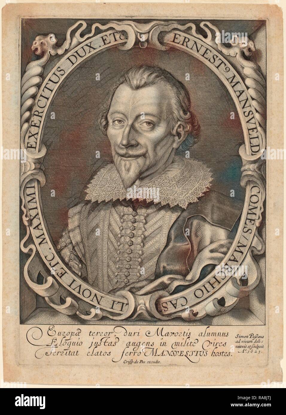 Simon de Passe (Allemand), ch. 1595 - 1647), le comte Ernest Mansfeld, 1623, gravure sur bois sur papier. Repensé Banque D'Images