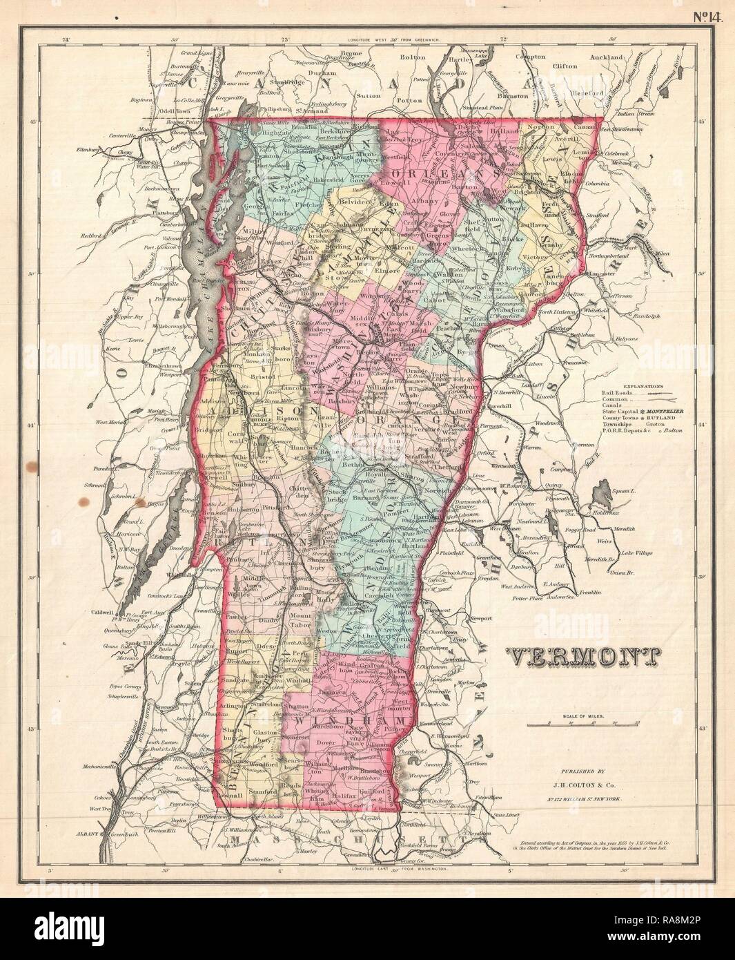 En 1857, Colton Site du Vermont. Repensé par Gibon. L'art classique avec une touche moderne repensé Banque D'Images