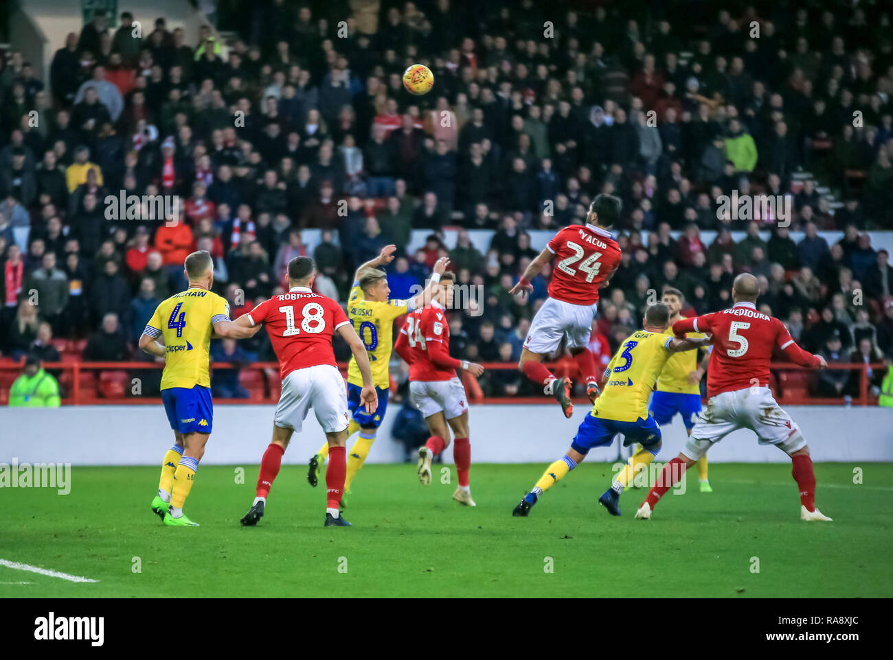 1er janvier 2019, la masse de la ville, Nottingham, Angleterre ; Sky Bet Championship, Nottingham Forest contre Leeds ; Credit : Craig Milner/News Images images Ligue de football anglais sont soumis à licence DataCo Banque D'Images