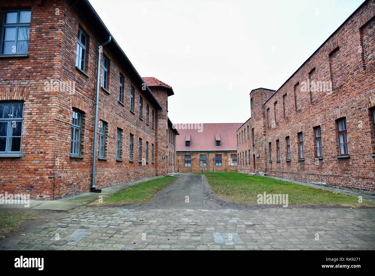 OSWIECIM, POLOGNE - Décembre 07, 2018 : Auschwitz I Holocaust Memorial Museum. Auschwitz I est le principal camp de concentration et d'extermination nazis camp Banque D'Images