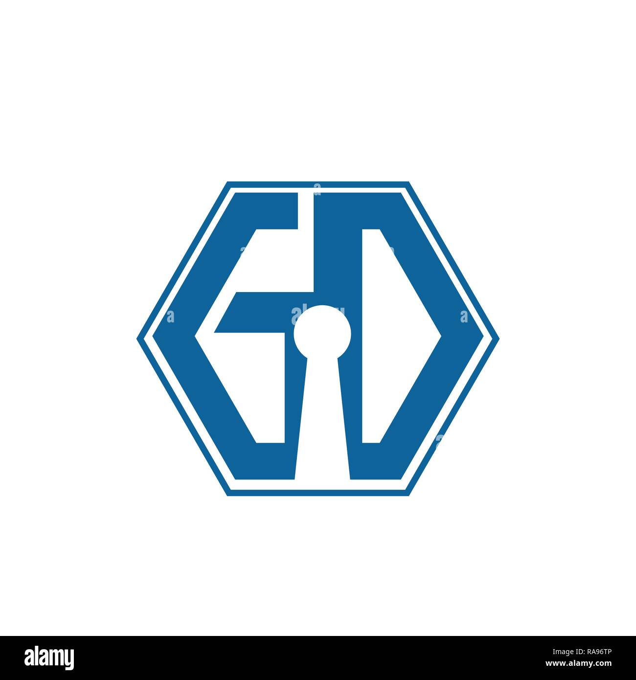 Lettre initiale hexagonale GD G D Logo Design Vector Illustration Illustration de Vecteur