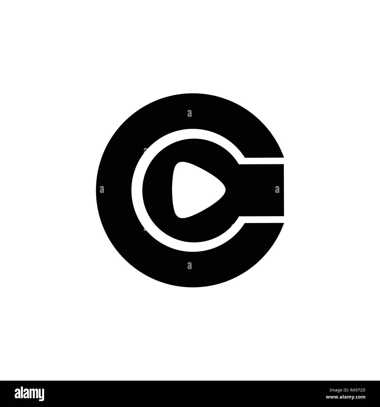 C Lettre logo, le logo initial modèle vectoriel, pixel, rapide, logo triangle, Illustration de Vecteur