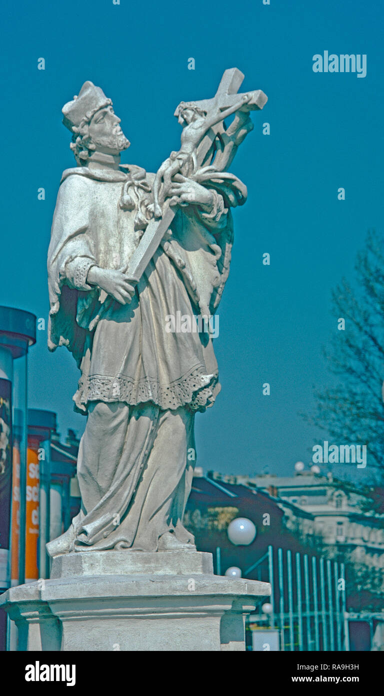 Vienne Autriche Heiiger Johnnes Von Nepomuk Statue Europe Banque D'Images