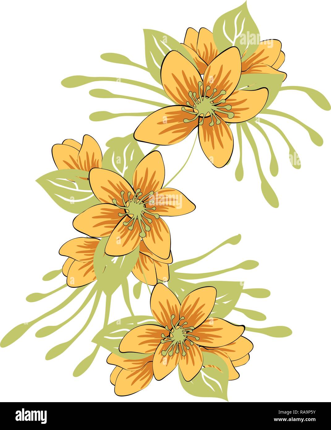 Hand Drawn Seamless Floral Pattern Illustration de Vecteur