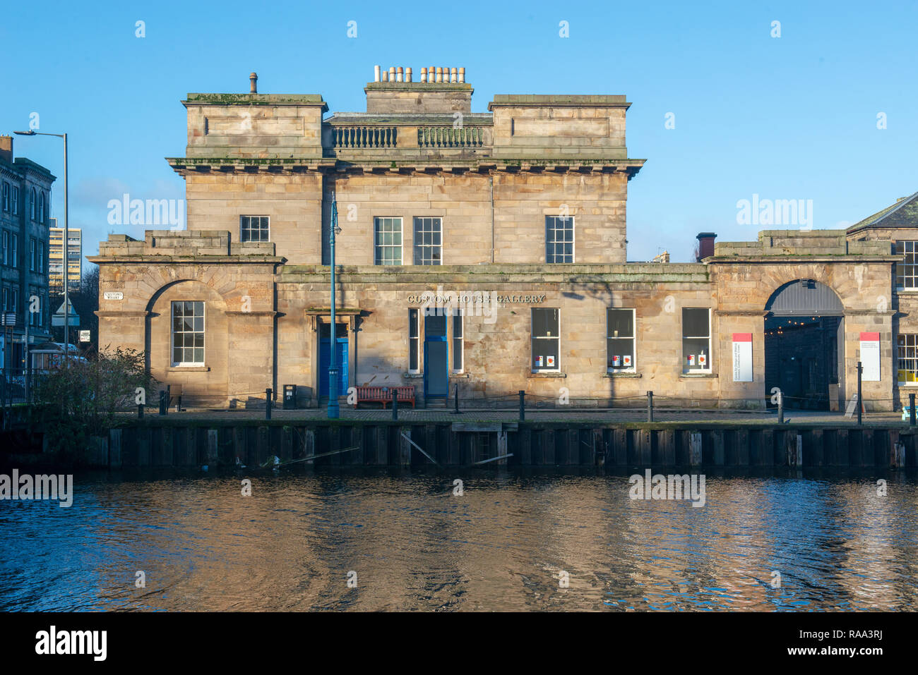 Message du ciel GV, Custom House Leith Banque D'Images