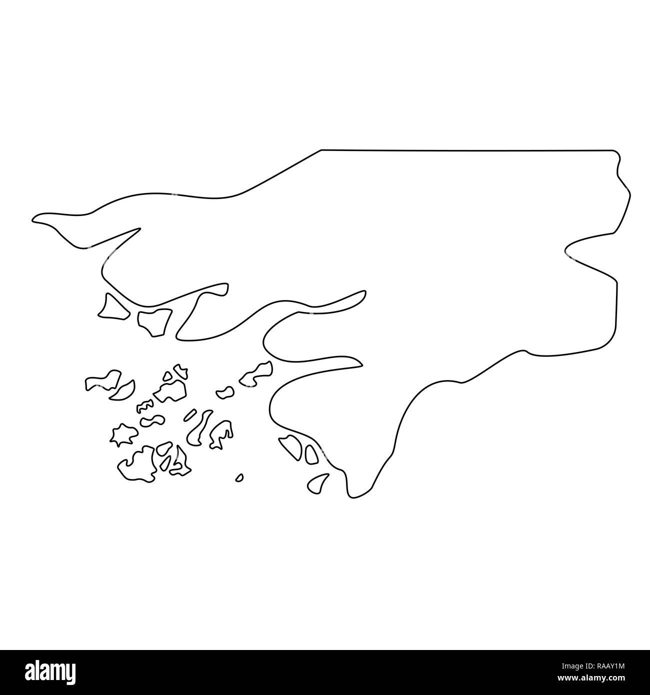 Carte de Guinée Bissau - contour. Silhouette de carte de Guinée Bissau illustration Banque D'Images