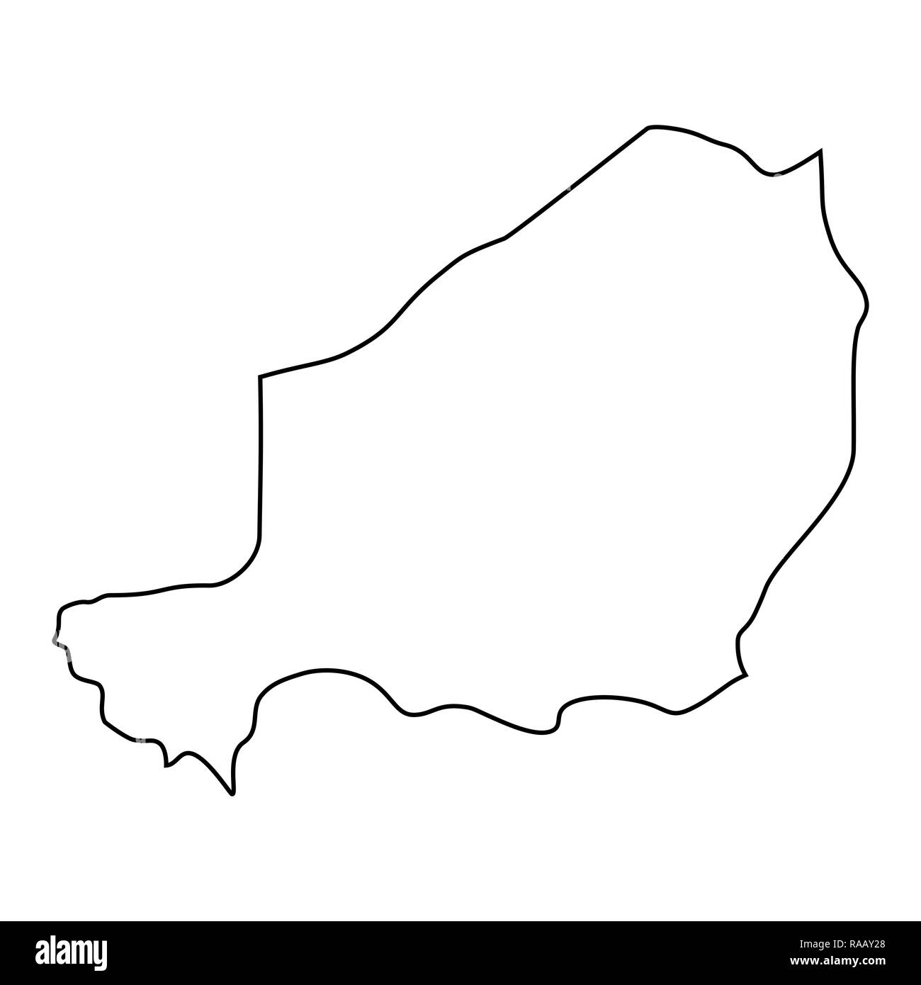 La carte du Niger - contour. Silhouette de la carte d'illustration au Niger Banque D'Images