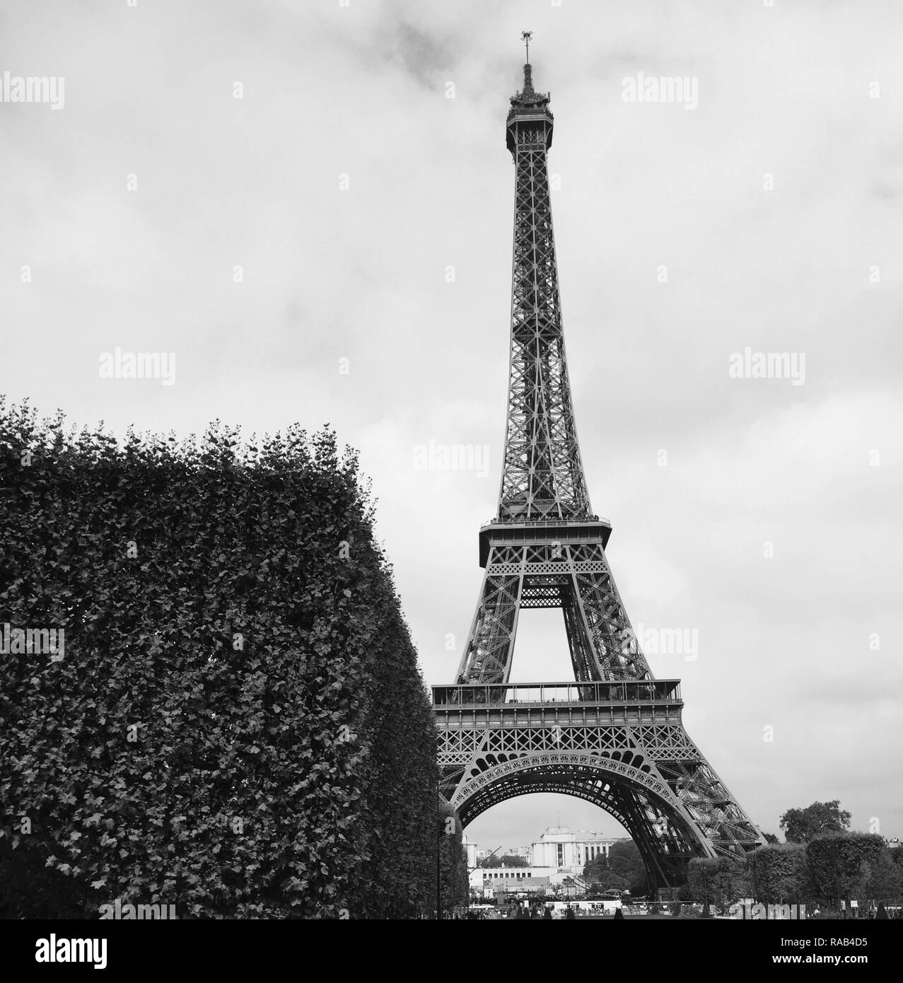 La Tour Eiffel en noir et blanc Banque D'Images