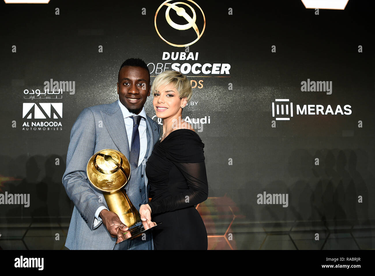 Dubaï, Émirats arabes unis. 3 janvier, 2019. Globe Award 2019 Sport Soccer - Decima Edizione. Nella foto:Blaise Matuidi, Isabelle Matuidi photo Fabio Ferrari / LaPresse January 03, 2019 Dubaï (Émirats arabes unis) Unated Soccer Sport Globe Award 10e édition. Dans le pic : Blaise Matuidi Matuidi,Isabelle Crédit : LaPresse/Alamy Live News Banque D'Images