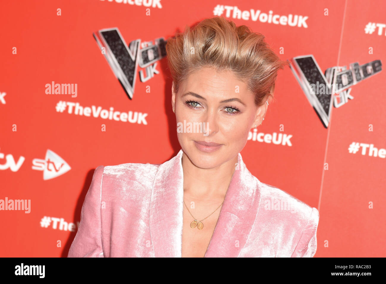 Londres, Royaume-Uni. Janvier 03, 2019 : Emma Willis lors du lancement une séance de photos pour la série 2019 de 'la voix' de Londres. Photo : Steve Sav/Featureflash Banque D'Images