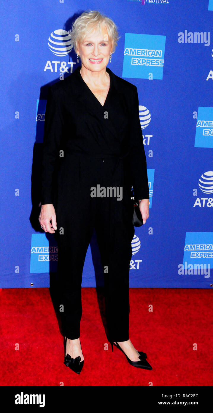 Palm Springs, Californie, USA. 3 janvier, 2019. L'actrice Glenn Close assiste à la 30e cérémonie annuelle de Palm Springs International Film Festival Awards Gala le 3 janvier 2019 à Palm Springs Convention Center de Palm Springs, en Californie. Photo de Barry King/Alamy Live News Banque D'Images