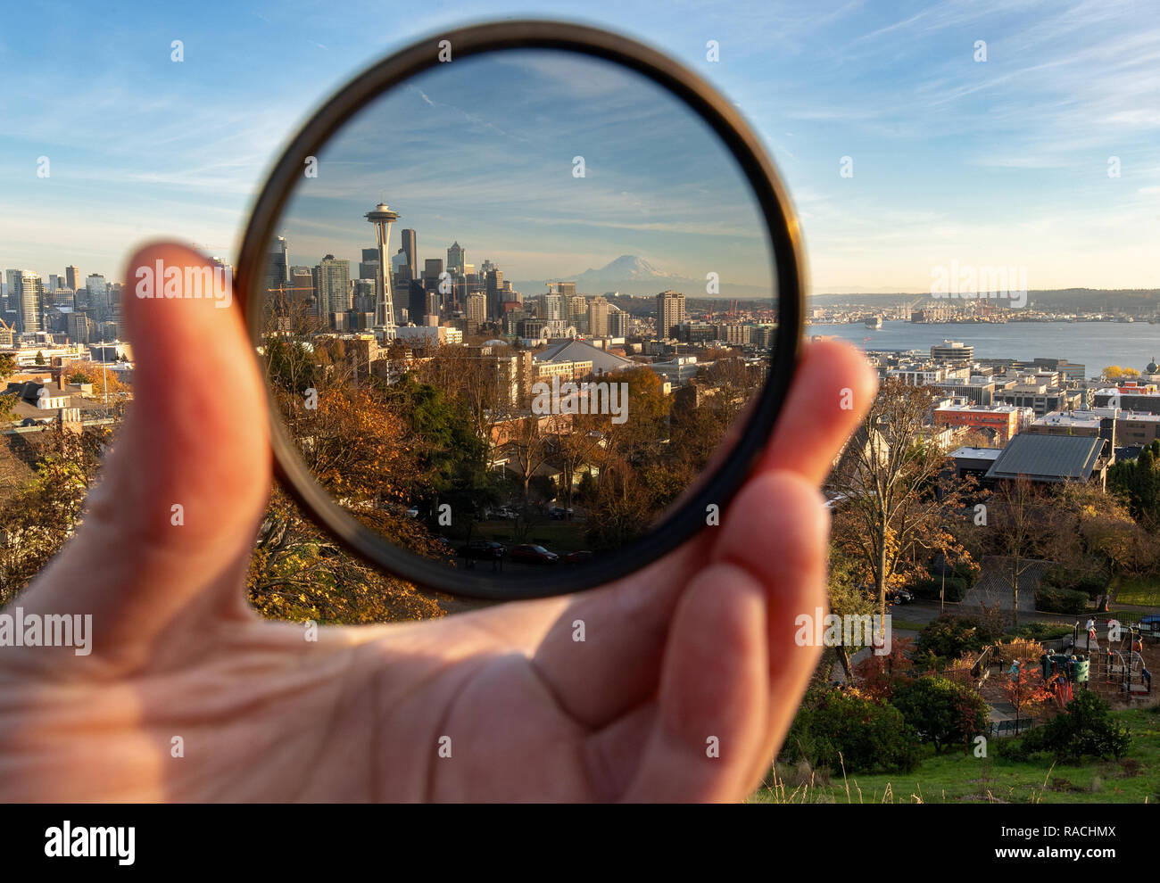 Seattle est une ville importante dans la région du Nord-Ouest du Pacifique Banque D'Images