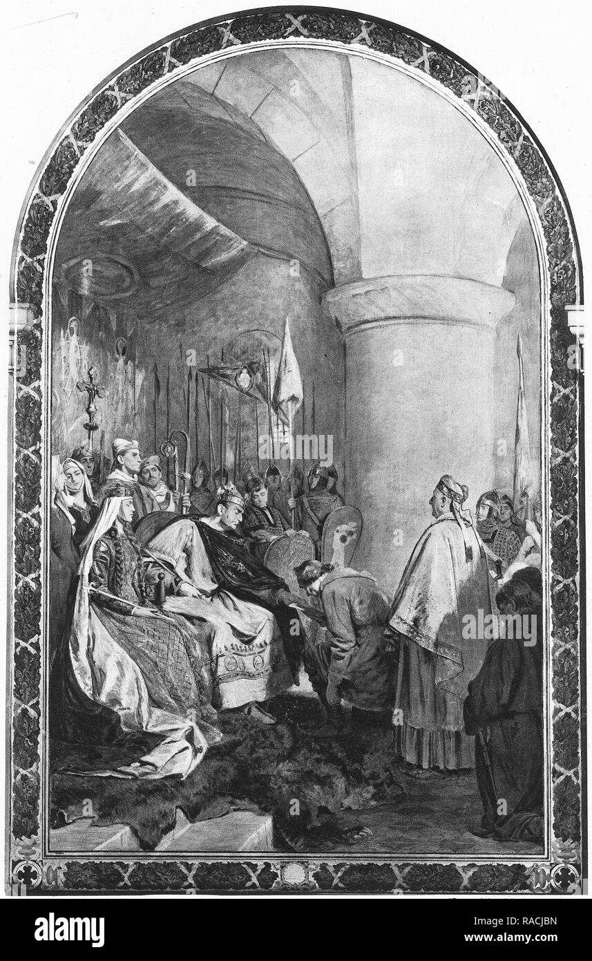 William le Conquérant accorde une charte de la liberté au peuple de Londres après sa conquête. Banque D'Images