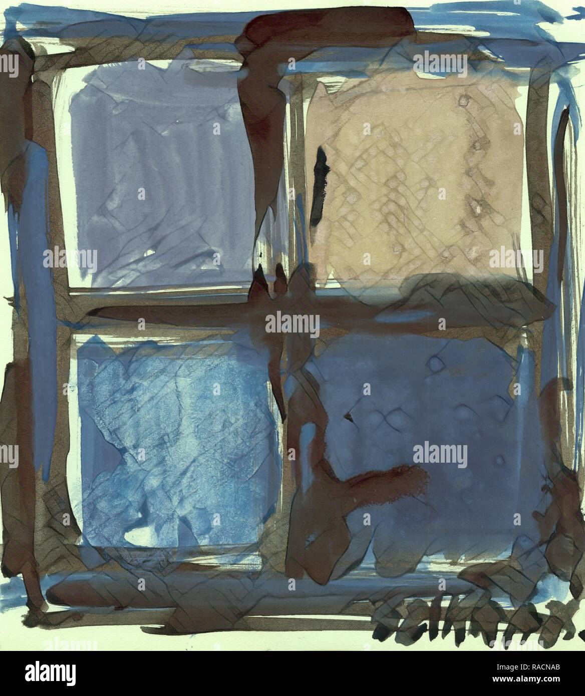 Susan Szikra, l'expressionnisme abstrait. Les tons de bleu, l'esprit poétique, un voyage à travers la couleur. Repensé Banque D'Images