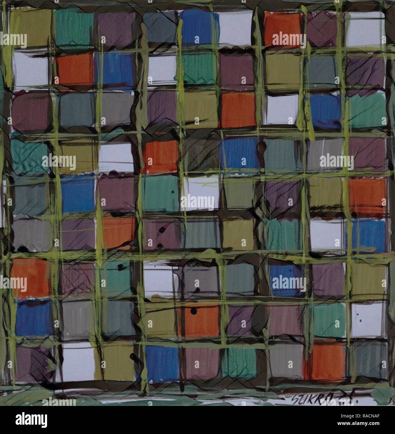 Susan Szikra, colorées de formes, de l'expressionnisme abstrait, l'esprit poétique, un voyage à travers la couleur. Repensé Banque D'Images