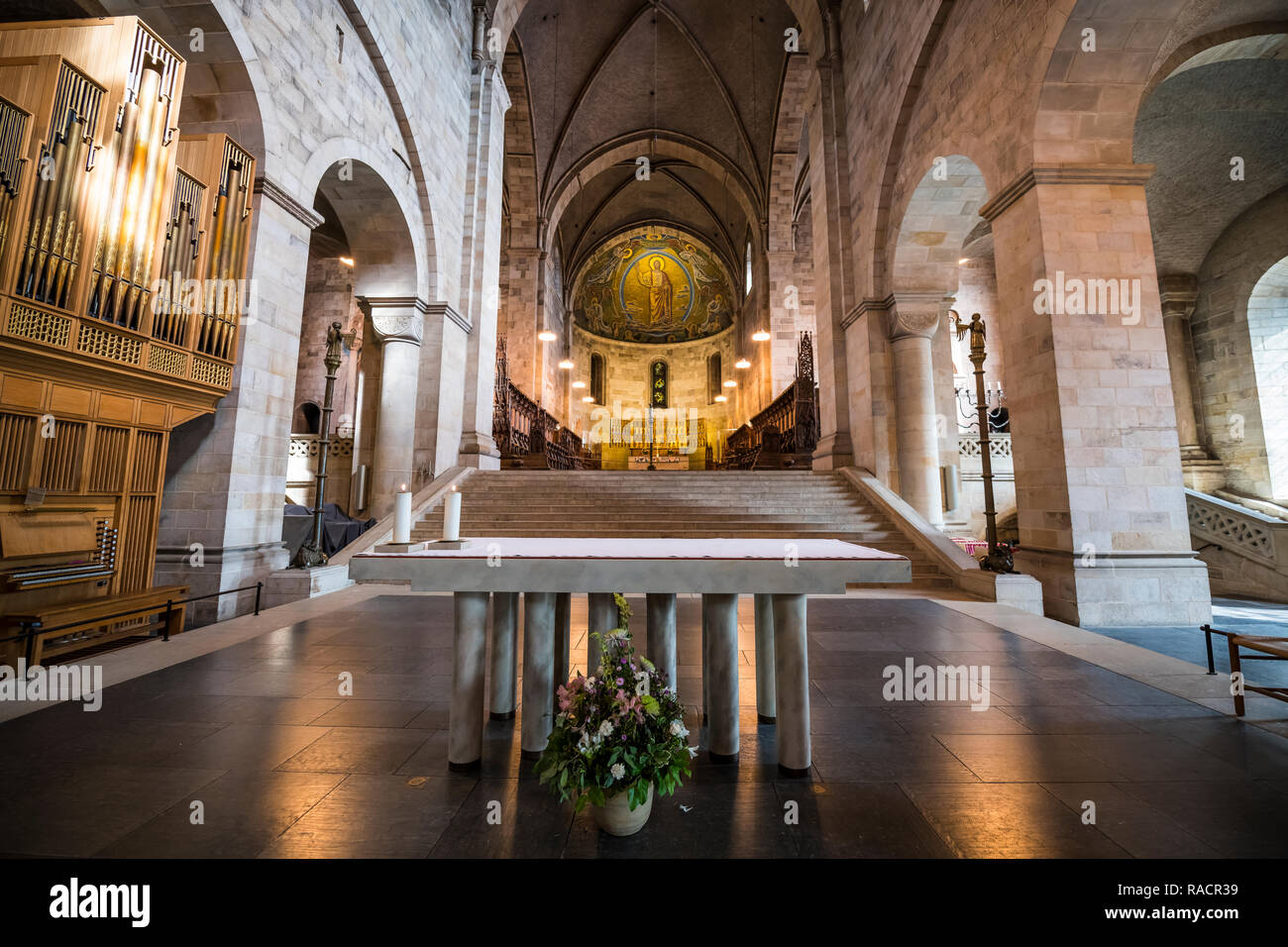 Intérieur de la cathédrale de Lund, Lund, Suède, Scandinavie, Europe Banque D'Images