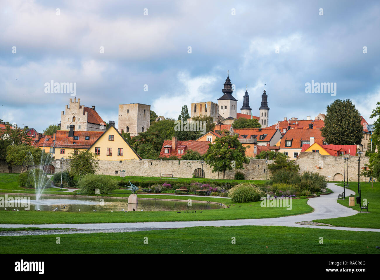 La ville de Visby, UNESCO World Heritage Site, Gotland, Suède, Scandinavie, Europe Banque D'Images