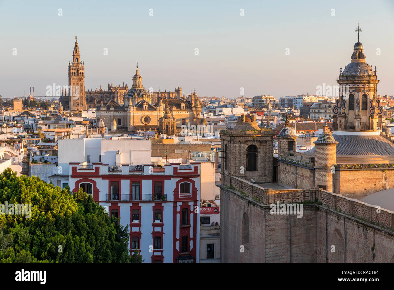 Vue depuis le haut de Metropol parasol sur le centre-ville, Séville, Andalousie, Espagne, Europe Banque D'Images