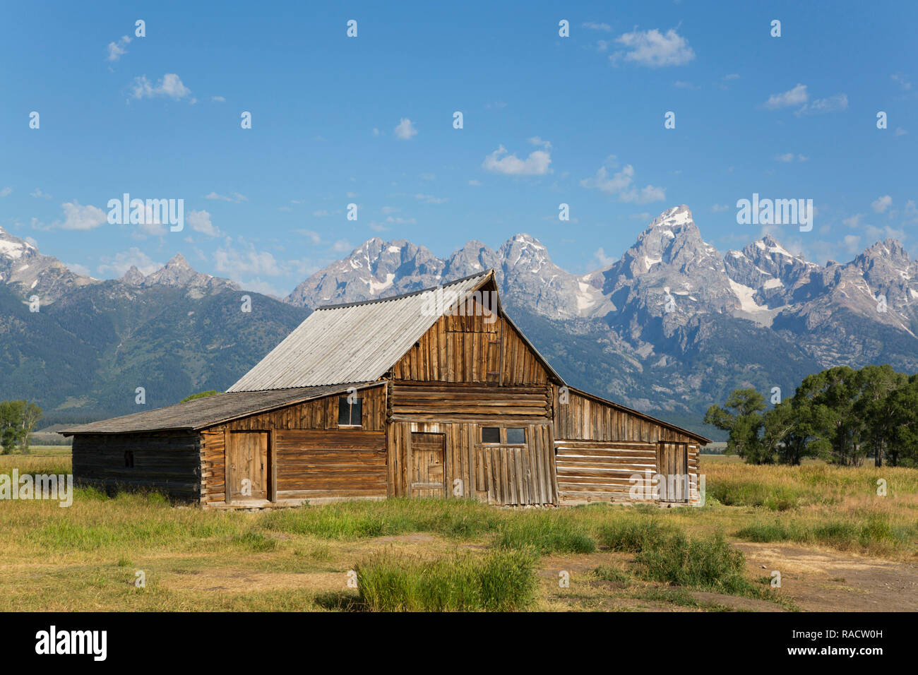 T. A. Moulton Barn, Mormon Row, Parc National de Grand Teton, Wyoming, États-Unis d'Amérique, Amérique du Nord Banque D'Images