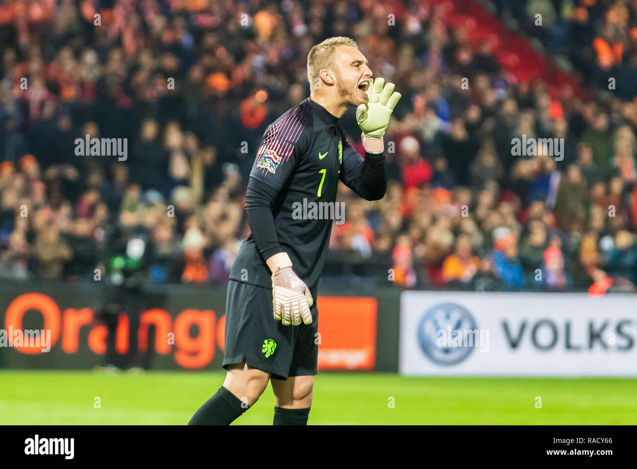 Rotterdam, Pays-Bas 16 novembre 2018 Le football Pays-bas/France Jasper Cillessen (Pays-Bas) Banque D'Images