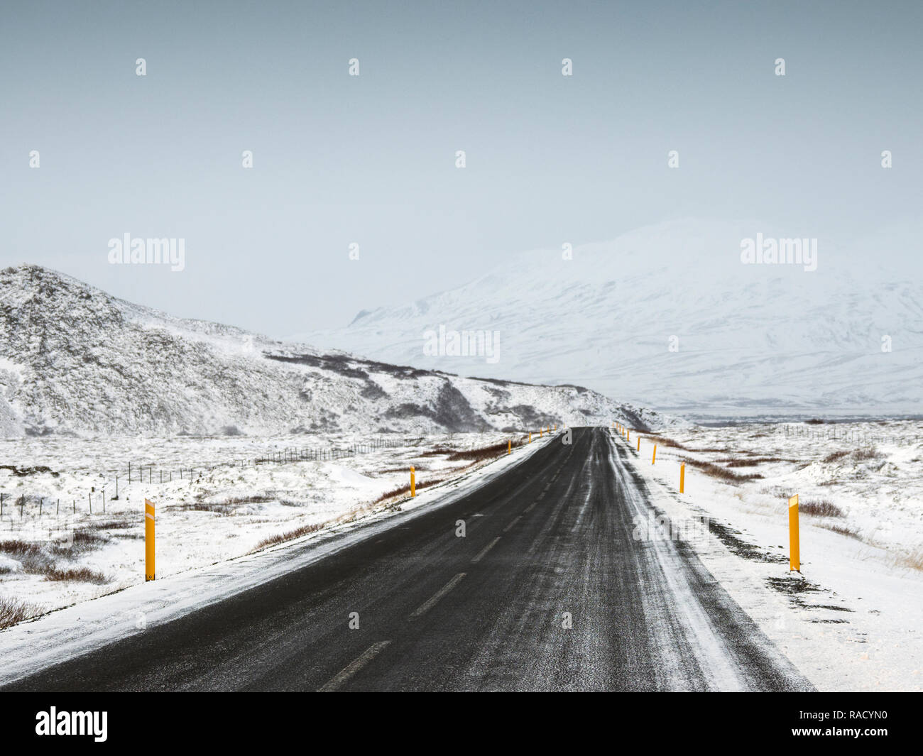 Road 36, le Parc National de Thingvellir, Site du patrimoine mondial de l'UNESCO, l'Islande, les régions polaires Banque D'Images