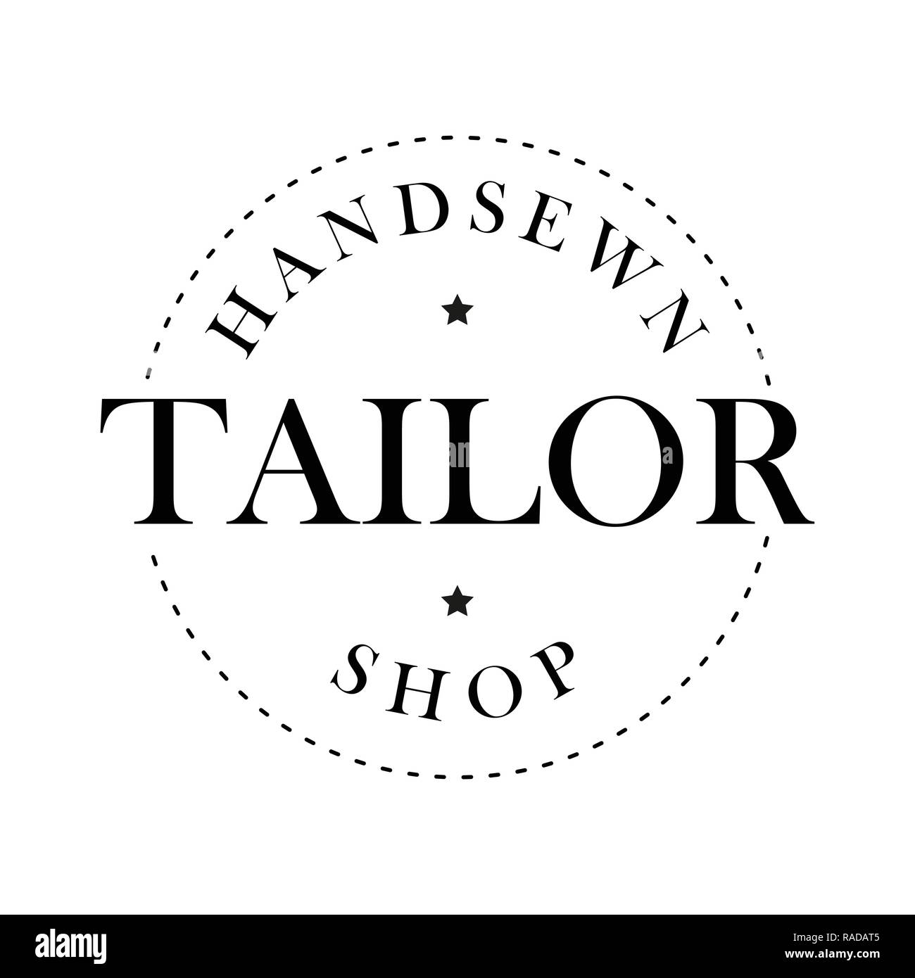 Atelier de tailleur Handsewn stamp vector Illustration de Vecteur