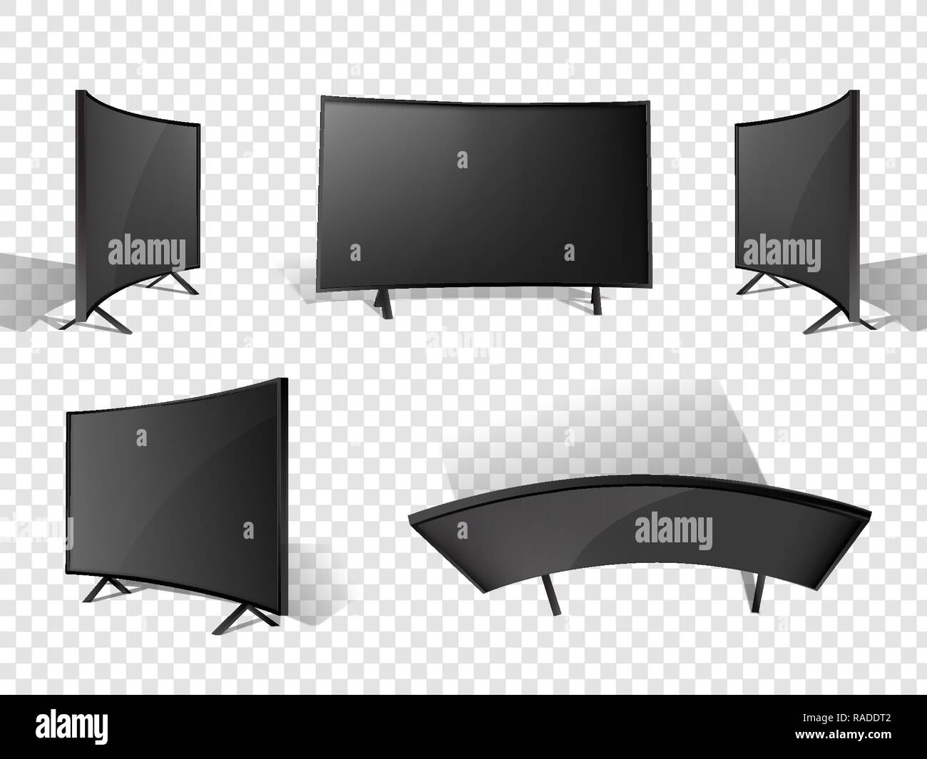 Moderne et réaliste de télévision. Écran d'affichage LCD, TV digital Illustration de Vecteur