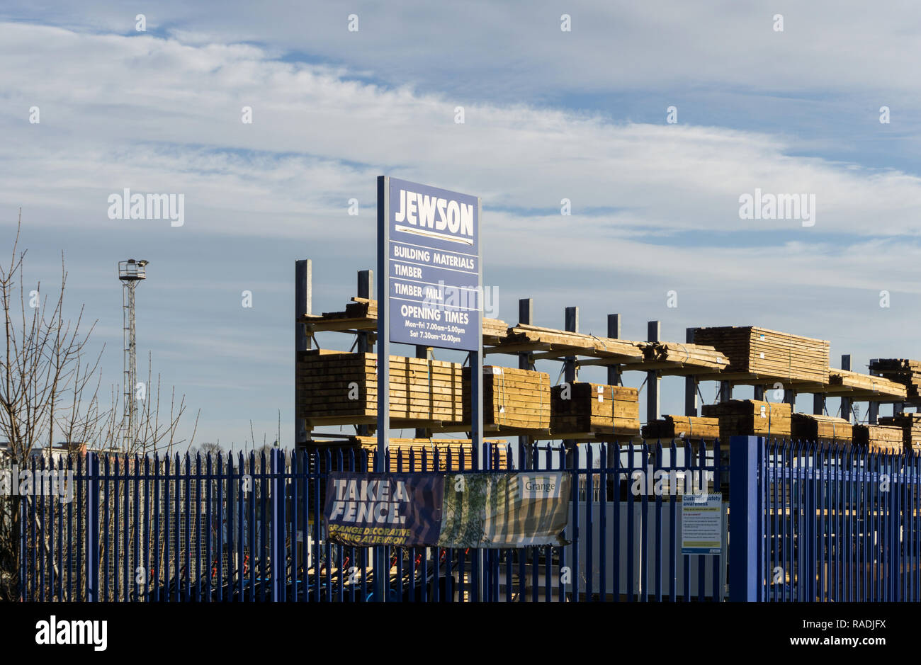 Jewson, une chaîne de constructeurs de machines fournir les outils, matériaux et équipements de construction, Northampton, Royaume-Uni Banque D'Images
