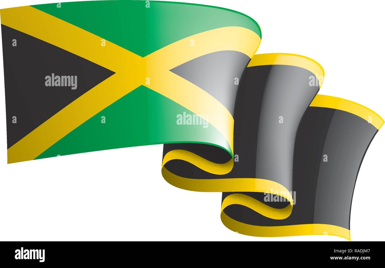 La Jamaïque drapeau, vector illustration sur fond blanc Illustration de Vecteur