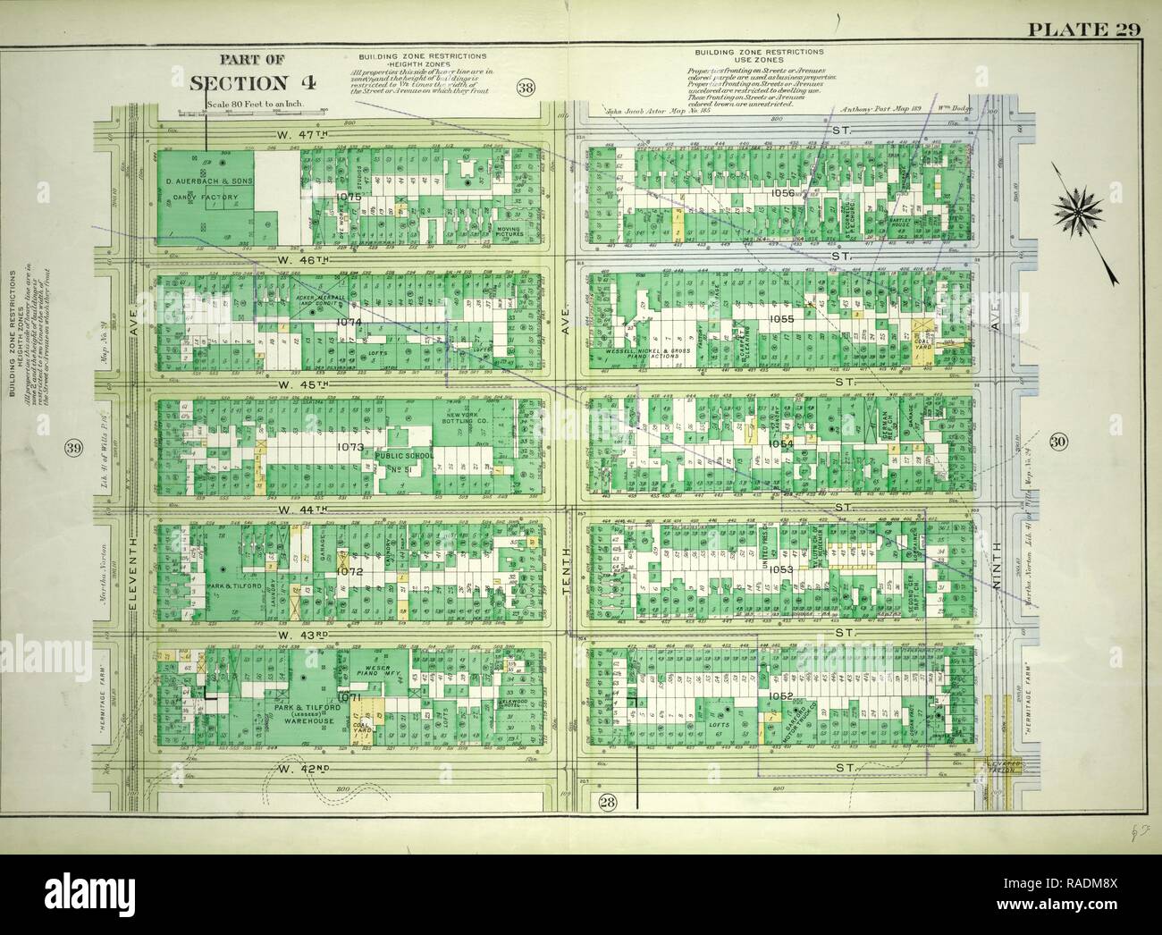 29 de la plaque, une partie de la Section 4 : délimité par W. 47th Street, 9e Avenue, 42e Rue ouest et 11e Avenue. Repensé Banque D'Images