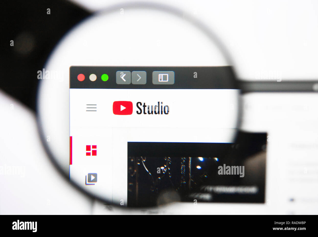 Los Angeles, Californie, USA - 27 décembre 2018 : YouTube Studio accueil du site. YouTube logo Studio visible à l'écran Banque D'Images