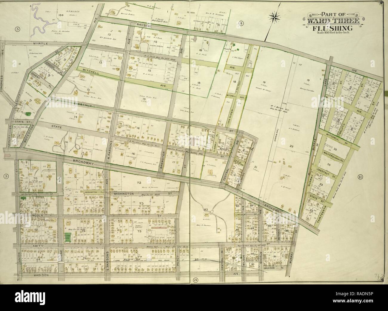 Queens, Volume 3, double plaque Page no 7, partie de trois quartiers le rinçage. Site délimité par l'Avenue des congrès, Myrtle Ave repensé Banque D'Images Queens, Volume 3, double plaque Page no 7, partie de trois quartiers le rinçage. Site délimité par l'Avenue des congrès, Myrtle Ave repensé Banque D'Images