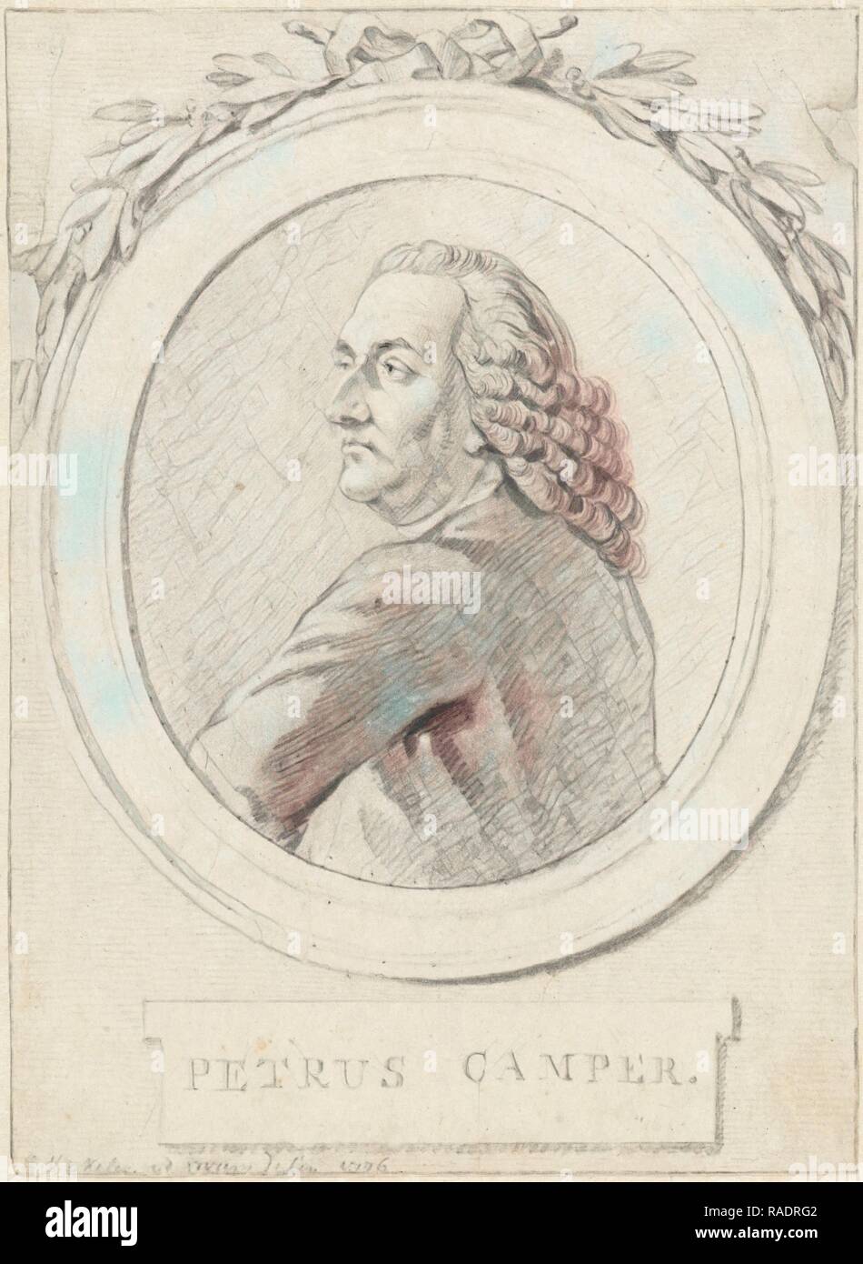 Portrait du professeur Petrus Camper, Reinier Vinkeles, 177. Repensé par Gibon. L'art classique avec une touche moderne repensé Banque D'Images