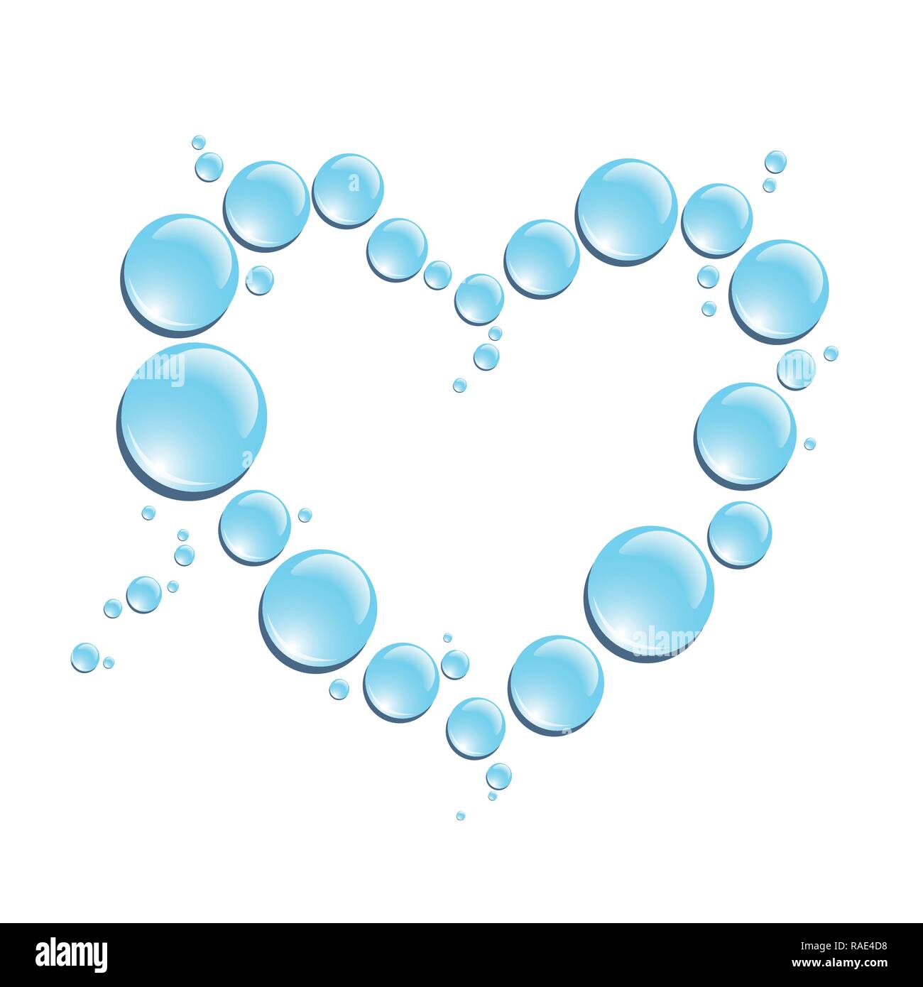 Gouttes d'eau bleu en forme de coeur illustration vecteur EPS10 Illustration de Vecteur