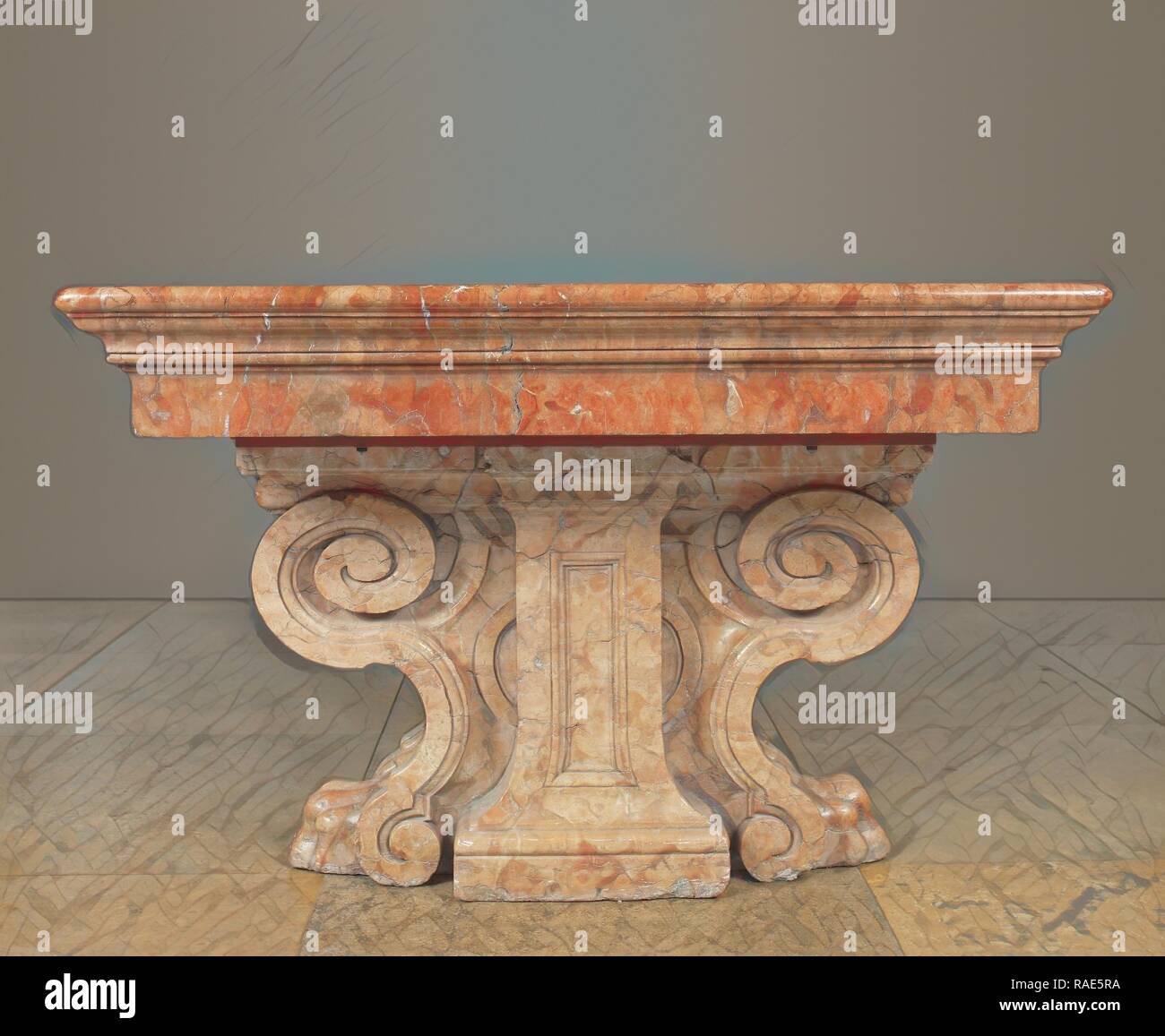 Table, Vénétie, Italie, fin du xvie siècle, en marbre de Vérone, 81 x 123,5 x 308,9 cm (31 x 48 x 7,8 5,8 5,8 121 dans repensé Banque D'Images