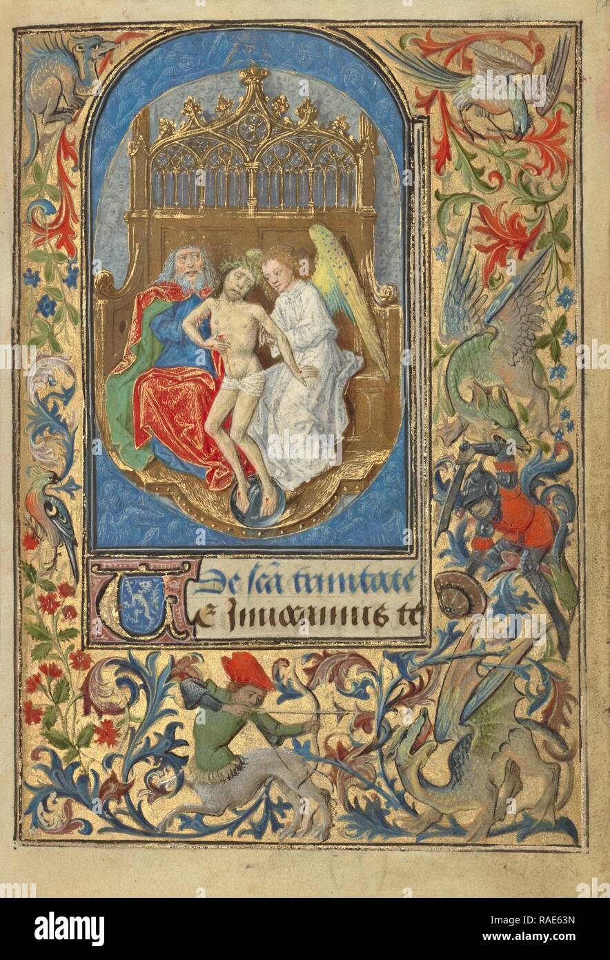 La Trinité, Lieven Van Lathem (flamande, sur 1430 - 1493), Anvers (allumé), Belgique, 1469, Tempera couleurs repensé Banque D'Images