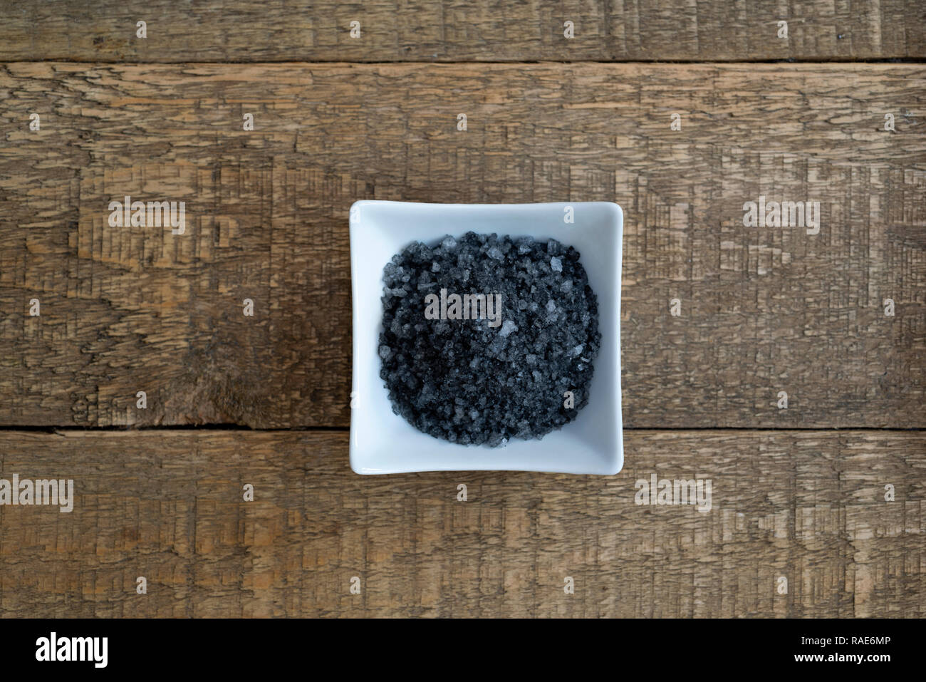 Sel noir (charbon actif de sel) une spécialité de Lanzarote, îles canaries, espagne. Banque D'Images