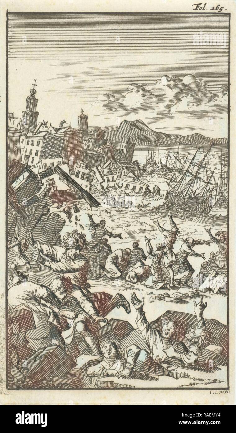 Séisme, Jan Luyken, Barent Bos, 169. Repensé par Gibon. L'art classique avec une touche moderne repensé Banque D'Images