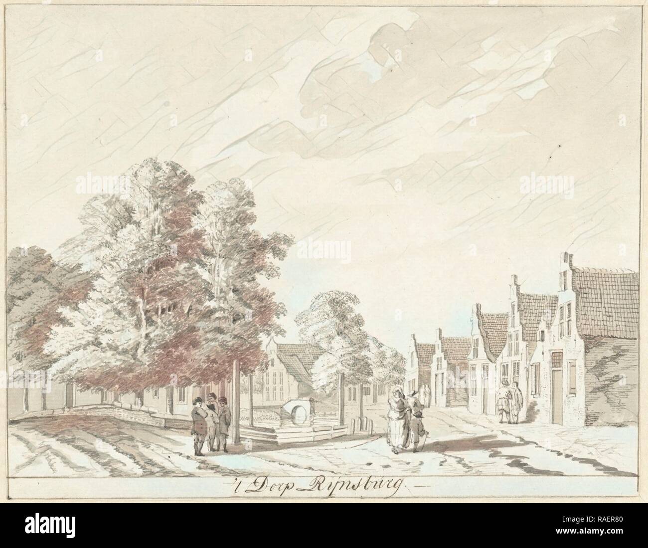 Le village Rijnsburg Pays-bas, Hendrik Tavenier, 177. Repensé par Gibon. L'art classique avec une touche moderne repensé Banque D'Images
