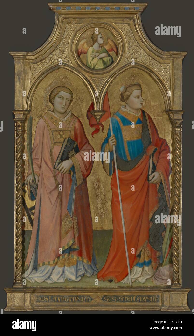 Sts. Lawrence et Stephen, Mariotto Di Nardo (Italien, Actif 1394 - 1424), 1408, Tempera et feuille d'or sur panneau repensé Banque D'Images