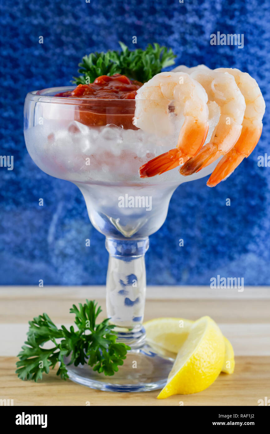 Un Cocktail De Crevettes Vue Laterale Du Verre De Margarita Avec
