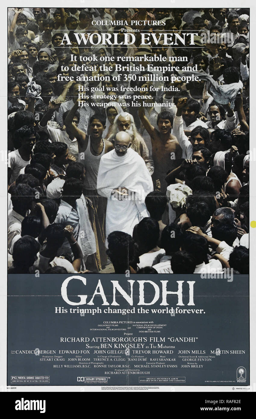 Gandhi (Columbia, 1982), l'affiche Ben Kingsley référence #  33636 Fichier 815THA Banque D'Images